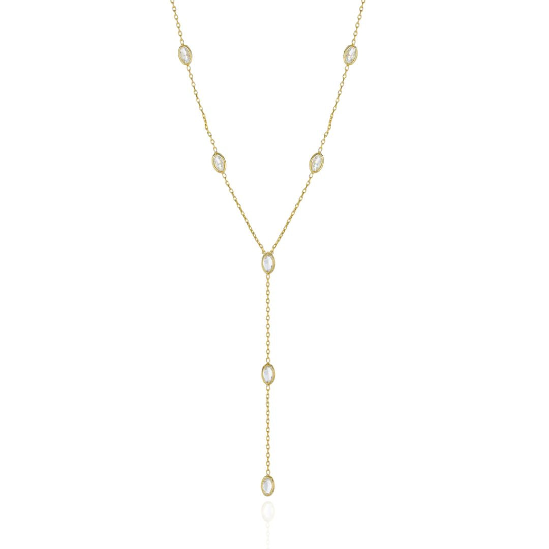 Kristen Oval Lariat Necklace