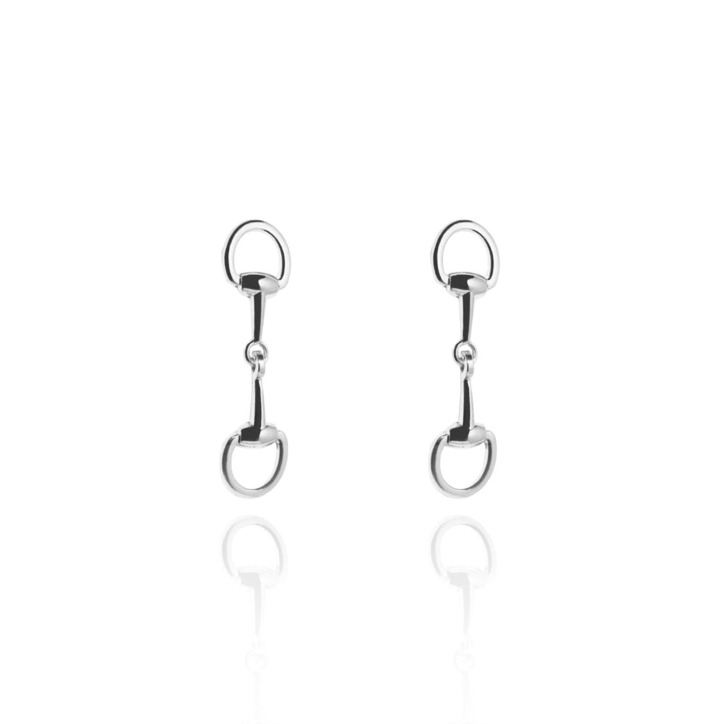 Bella Horsebit Stud Silver Earrings