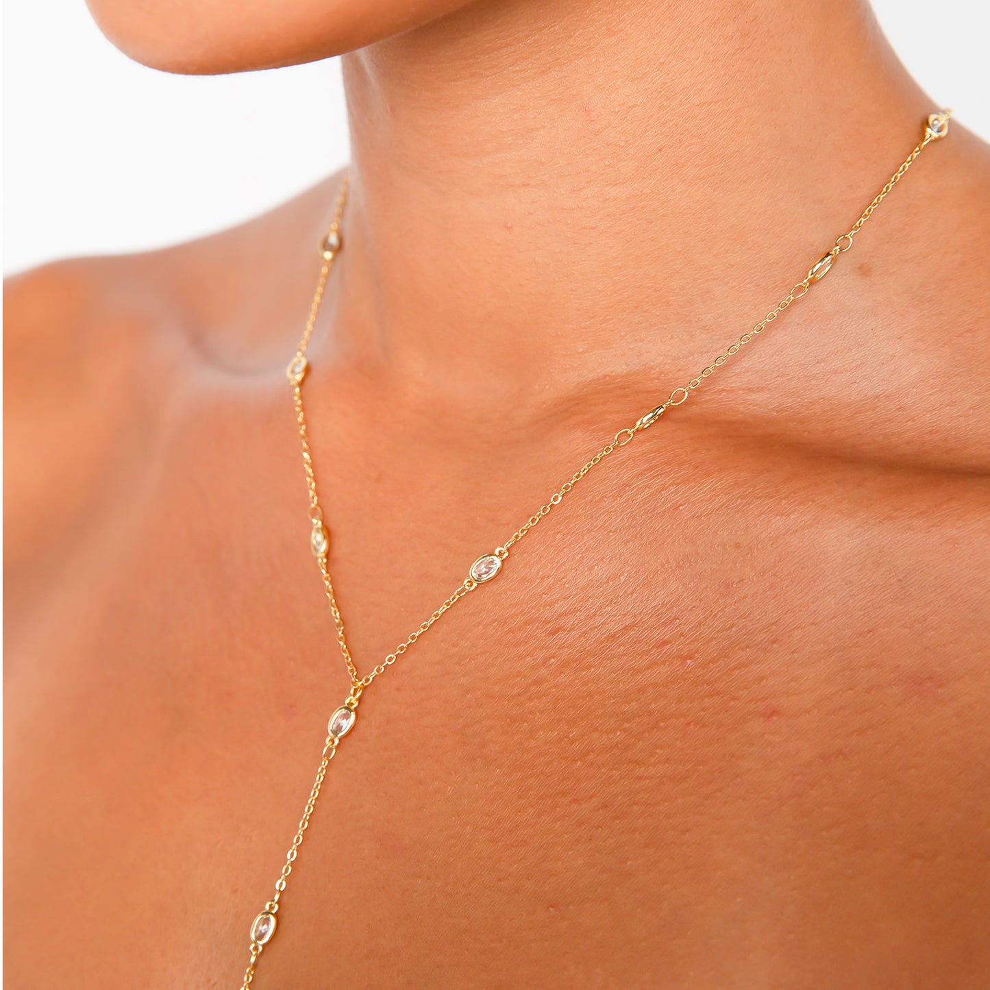 Kristen Oval Lariat Necklace