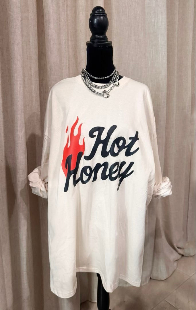 Hot Honey Long Sleeve T-Shirt Dress