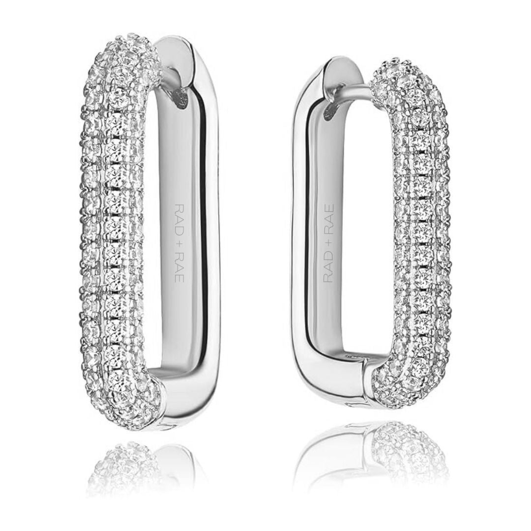 Pave Kaleigh Silver Earrings