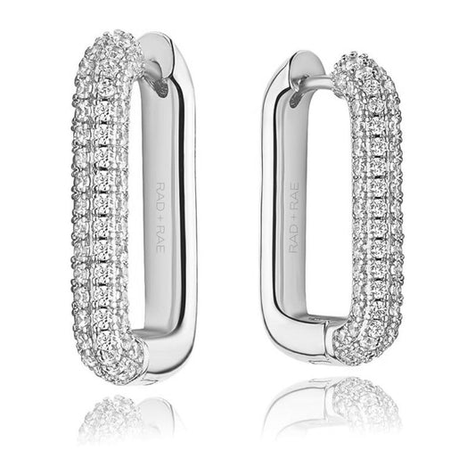 Pave Kaleigh Silver Earrings