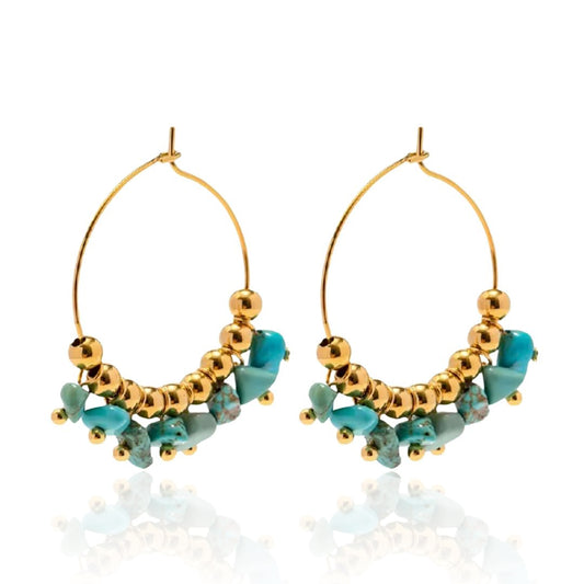 May Turquoise Stone Earrings