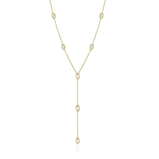 Kristen Oval Lariat Necklace