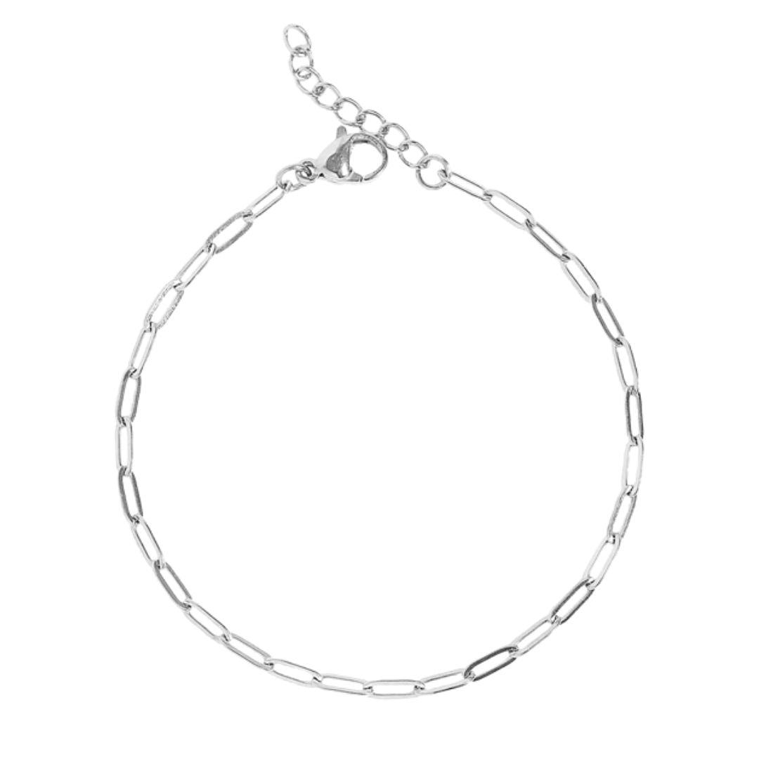 Edie Silver Paperclip Bracelet