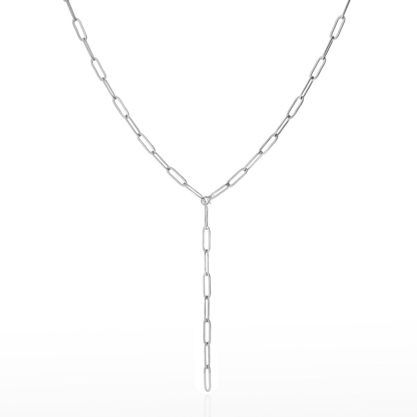 Wyn Silver Lariat Necklace