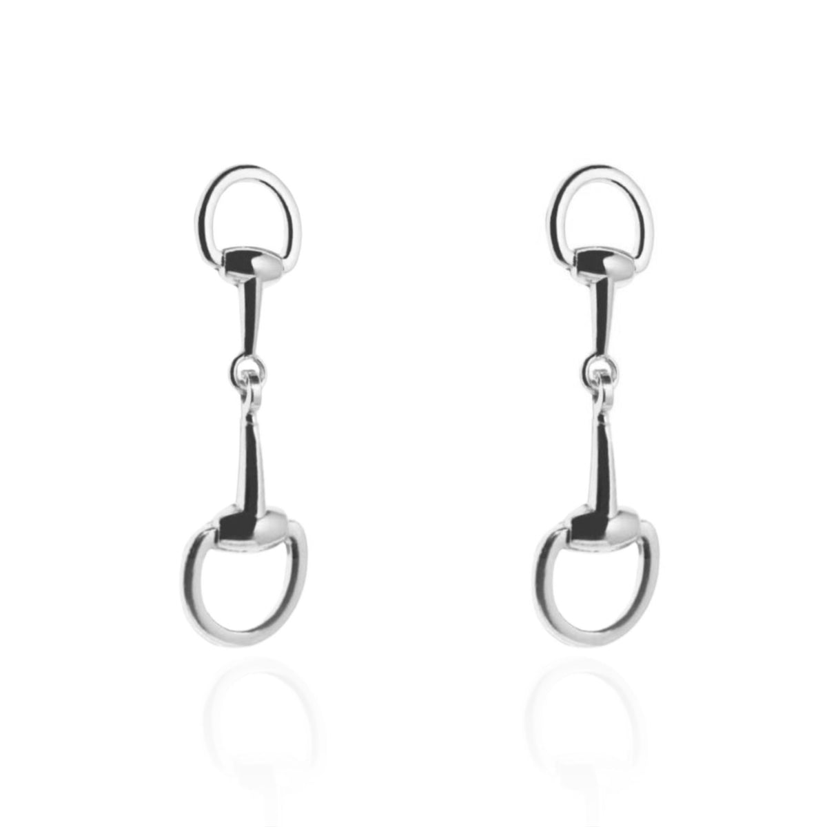 Bella Horsebit Stud Silver Earrings