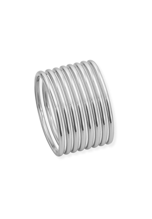 Stacked Bangle Silver Set