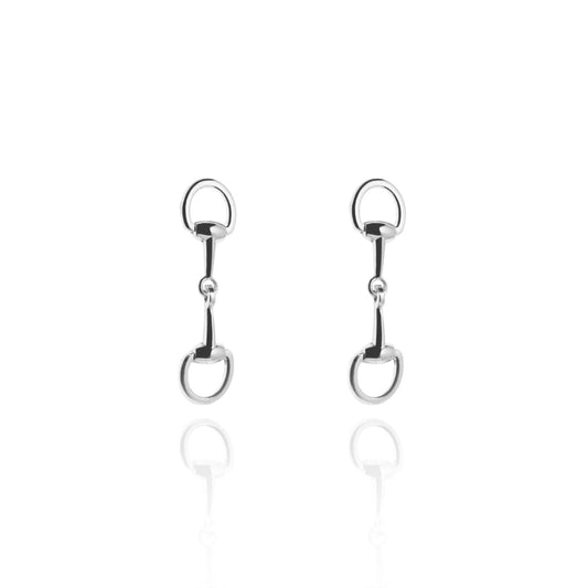 Bella Horsebit Stud Silver Earrings