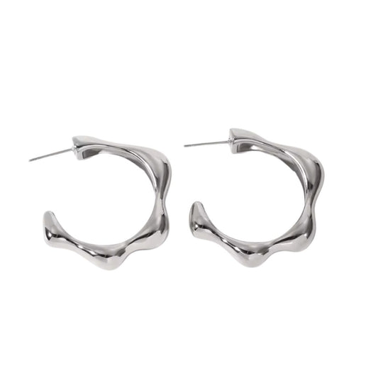 Spring Silver Hoop Earrings