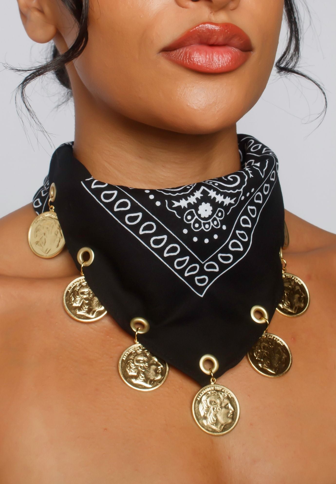 Vintage Bandana Coin Necklace