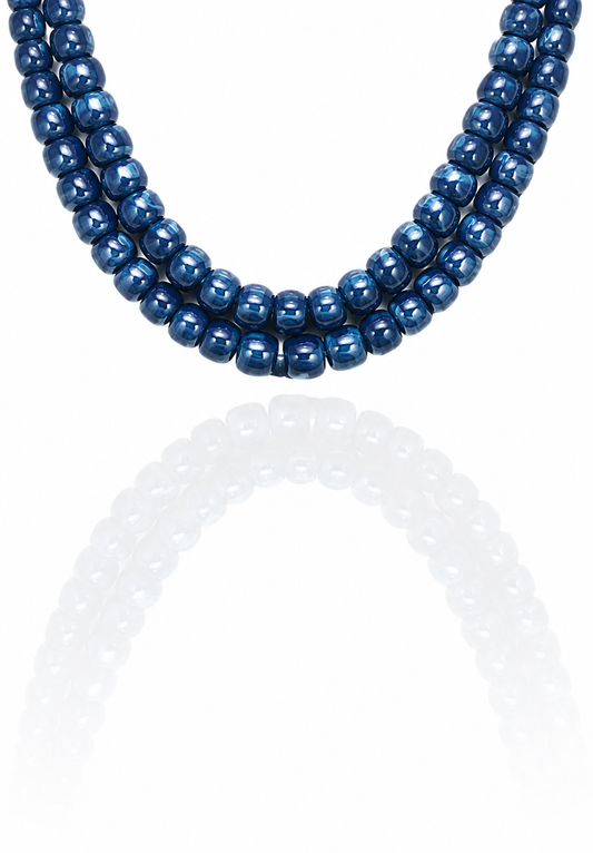 Erin Navy Acrylic Beaded Necklace