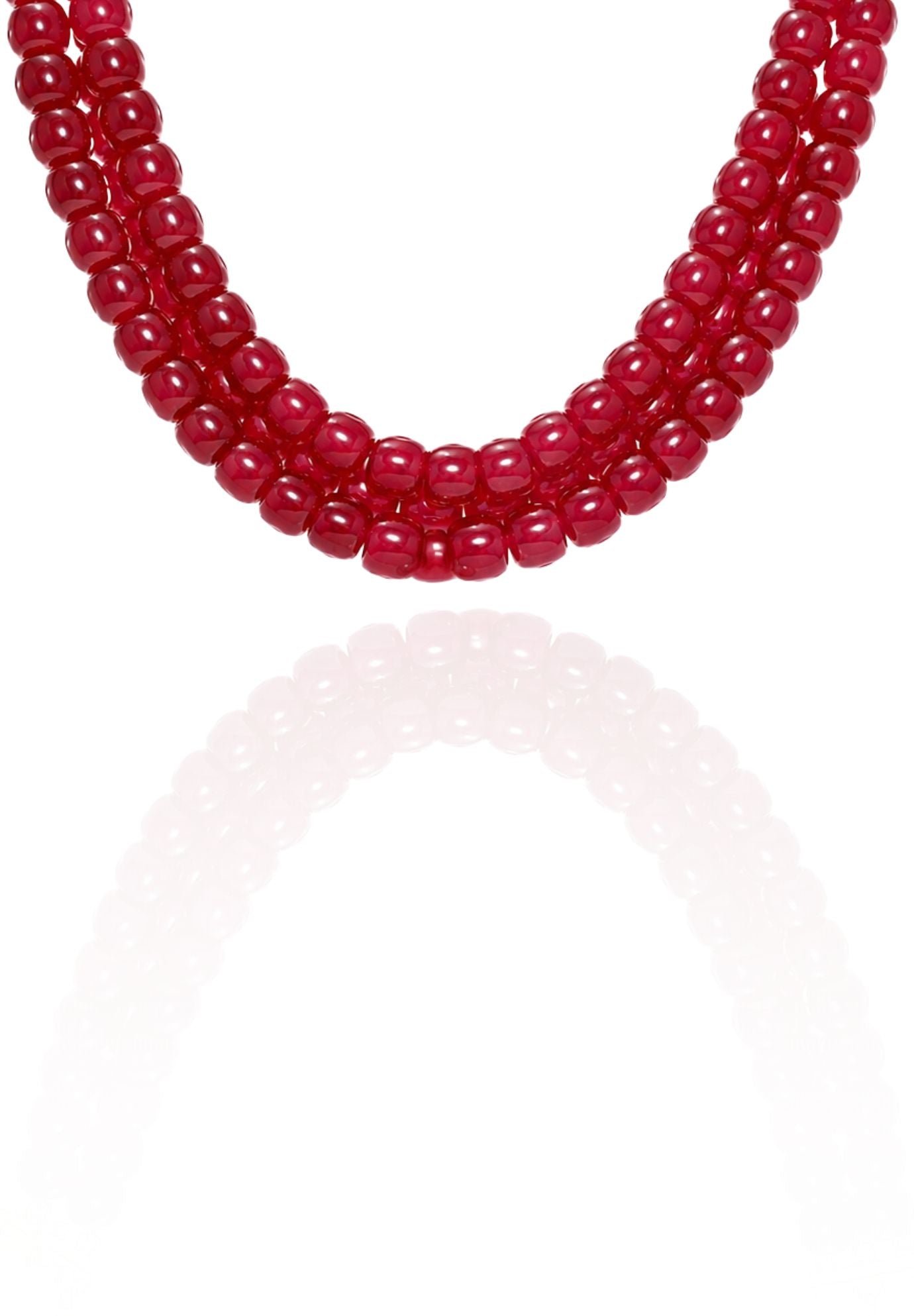 Erin Red Acrylic Beaded Necklace