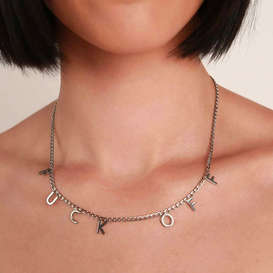 Fuck Off Silver Necklace